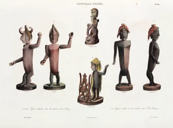Snidade träfigurer, Nya Guinea