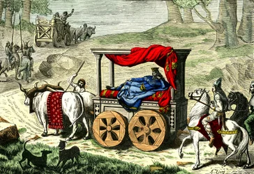 En gallisk kungs vagn, ca 1850-86 (illustration)