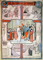 Clovis dop vid Saint Remi i Reims, ca 1930 (tryck)