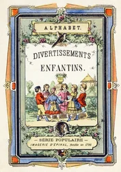 Omslag - cirkel av barn i en trädgård - Alfabet - barnunderhållning - Bildepinal, populär serie c.1890 (illustration)