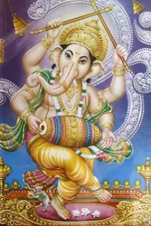 Dansande Ganesh bild, Rishikesh, Indien
