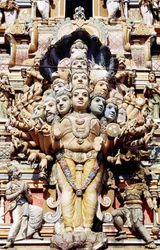 Dekorativ detalj av hinduiskt tempel, Colombo, Sri Lanka