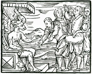 Skildring av häxkonst. 1500-talet (gravyr)