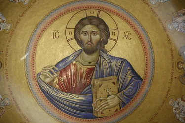 Kupol av den grekisk-ortodoxa kyrkan Katholikon i Heliga gravens kyrka, Jerusalem, Israel