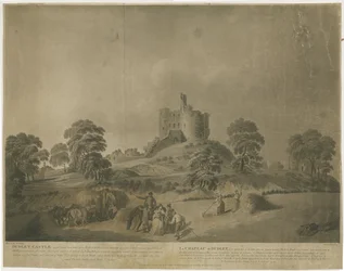 Dudley Castle: - The Keep: akvatint med graverad beskrivning, nd [c 1793]