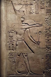 Egypten, Medamud, Montu tempeldörr, detalj, 221-205 f.Kr.