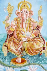 Den elefanthövdade hinduiska guden Ganesh, Kathmandu, Nepal