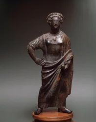 Etruskisk civilisation: "" ung kvinna"" Bronsskulptur, sd