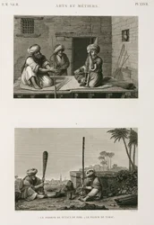 Fabrication, Other Pipe stam makers and tobacco pounders, Egypten, c 1798
