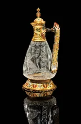 Fatimid ewer, Egypten, 975-1025, monterad av Jean-Valentin Morel, Sevres, 1854