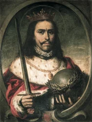 Ferdinand III, Sankt Ferdinand av Kastilien, kung av Kastilien och Leon (olja på duk)