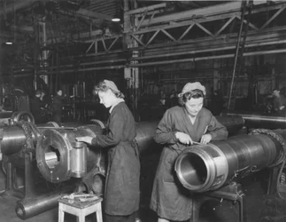 Montering av sätesblock på Elswick Works, Newcastle upon Tyne, Storbritannien