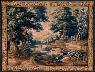 flamländsk gobeläng. Så kallad Verdure. Atelier i Oudenaarde. 340x451 cm. Inv 00020.