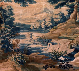 flamländsk gobeläng. Så kallad Verdure. Atelier i Oudenaarde. 340x451 cm. Inv 00020.