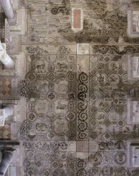 Våningen i den tidiga kristna basilikan i Aquileia, Udine
