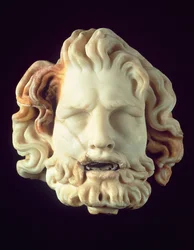 Fontänhuvud i form av Oceanus huvud, Pompeji (marmor)