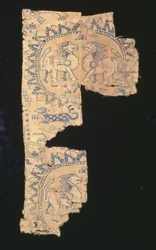 Fragment av lampor av linne och siden, centralasiatiska