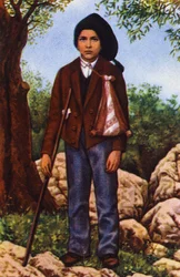 Francisco Marto som såg Jungfru Maria i Fatima 1917, ca 1920-1930 (vykort)