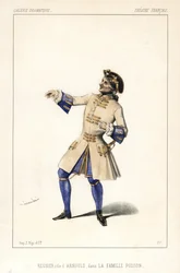 Francois Regnier som Arnould i La Famille Poisson, av Joseph Isidore Samson, Theatre Francais