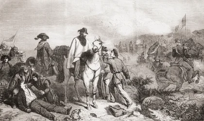 Garibaldi i Italien under belägringen av Rom 1849