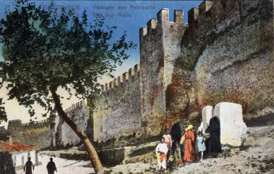 Grekland, Thessaloniki (eller Thessaloniki): Remains of the Walls - Vykort 1914-1918