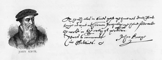 Handstil och underskrift av John Knox från ett brev skrivet från Dieppe till William Cecil för att begära tillstånd att besöka England