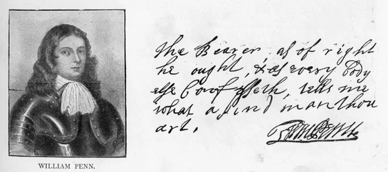 Handskrift och signatur av William Penn från ett brev till Sir Robert Southwell