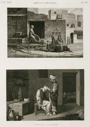 Hårdvara och järnhandel Knivslip och barberare, Egypten, ca 1798