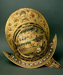 Karl IX:s hjälm (1550-74) 1500-talet (guld och emalj)