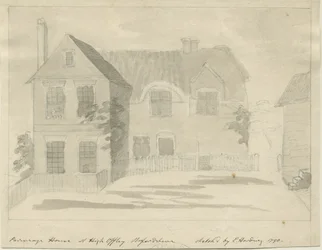 High Offley - Prästgård: ritning med blyerts och tvätt, 1790