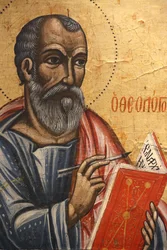 Ikon i Pedoulas bysantinska museum: Saint John theologian (1600-talet), 20150510, Pedoulas, Cypern