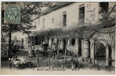 Ile de France, Val de Marne (94), Marolles en Brie (Marolles-en-Brie): Les Glycines - Vykort daterat 1907