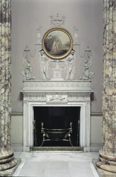 Interiör av Marble Hall, Kedleston Hall, Derbyshire (foto)