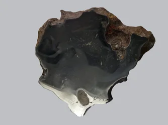 Järnmeteorit (IAB). Funnen vid Canyon Diablo (USA) 1891. Nationella naturhistoriska museet, Paris.