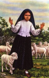 Jacinta, som såg Jungfru Maria i Fatima 1917, ca 1920-1930 (vykort)