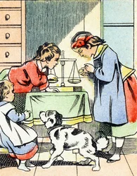 Spel: Den lilla köpmannen - Alfabetet - Barnunderhållning - Epinala bilder, populära serier, cirka 1890