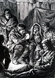 John Richardson under en Franklins arktiska expedition över land.