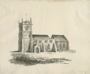 Kings Bromley Church: sepiateckning, nd [c 1770]