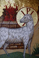 Kykkos kloster, Cypern. Lamb of God mosaik, 20150510, Pedoulas, Cypern