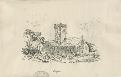 Leigh Church: litografi och [?1800-talet]