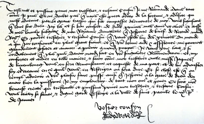 Brev från kung Edvard IV till Frans II, hertig av Bretagne, där han ber om hjälp för att återupprätta sitt rike, skrivet i Saint-Pol den 9 januari