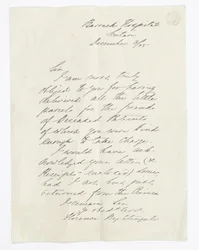 Brev skrivet av Florence Nightingale, på Barrack Hospital, Scutari (bläck på papper)