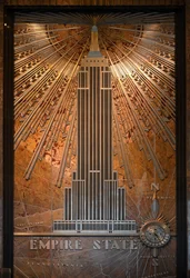 Registreringsskylt för Empire State Building, New York City, USA (foto)