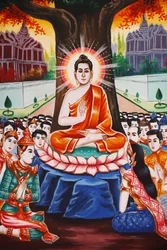 Buddhas liv Undervisar folket varje kväll, Siem Reap, Kambodja