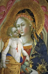 Madonna och barn, Francesco di Gentile, XIV-talet, Piersanti museum, Matelica, Marche, Italien