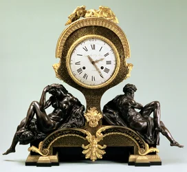 Klockan med figurer av dag och natt, av Jean Andre Lepaute (1720-88), Paris (förgylld och patinerad brons)