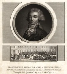 Marie-Jean Herault de Sechelles (1759-1794), fransk domare och politiker giljotinerad under terrorvälde