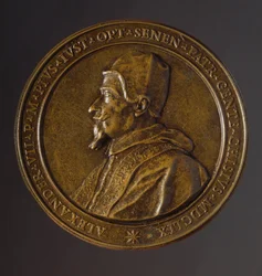 Medalj till minne av pesten slukade Rom åren 1656-1657