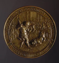 Medalj till minne av pesten slukade Rom åren 1656-1657