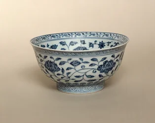 Ming blå och vit skål, Hsuan-te märke (1426-35)